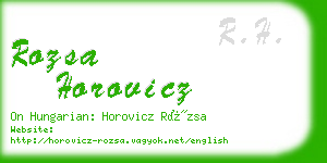 rozsa horovicz business card